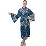 Pattern Flower Nature Maxi Velvet Kimono