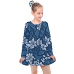 Pattern Flower Nature Kids  Long Sleeve Dress