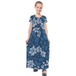 Pattern Flower Nature Kids  Short Sleeve Maxi Dress