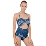 Pattern Flower Nature Scallop Top Cut Out Swimsuit
