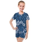 Pattern Flower Nature Kids  Mesh T-Shirt and Shorts Set