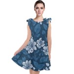 Pattern Flower Nature Tie Up Tunic Dress