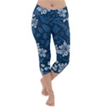 Pattern Flower Nature Lightweight Velour Capri Yoga Leggings