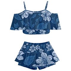 Kids  Off Shoulder Skirt Bikini 