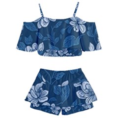 Kids  Off Shoulder Skirt Bikini 