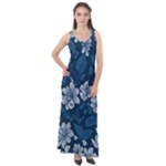 Pattern Flower Nature Sleeveless Velour Maxi Dress