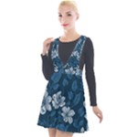 Pattern Flower Nature Plunge Pinafore Velour Dress