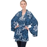 Pattern Flower Nature Long Sleeve Velvet Kimono 