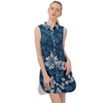 Pattern Flower Nature Sleeveless Shirt Dress