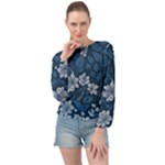 Pattern Flower Nature Banded Bottom Chiffon Top