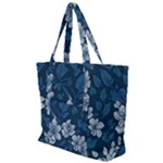 Pattern Flower Nature Zip Up Canvas Bag