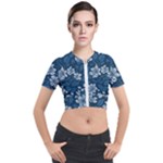 Pattern Flower Nature Short Sleeve Cropped Jacket