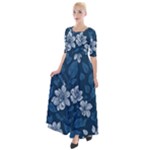 Pattern Flower Nature Half Sleeves Maxi Dress