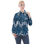 Pattern Flower Nature Women s Long Sleeve Pocket Shirt