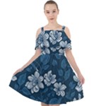Pattern Flower Nature Cut Out Shoulders Chiffon Dress