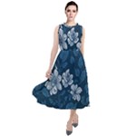 Pattern Flower Nature Round Neck Boho Dress