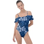 Pattern Flower Nature Frill Detail One Piece Swimsuit