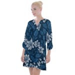 Pattern Flower Nature Open Neck Shift Dress