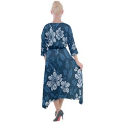 Quarter Sleeve Wrap Front Maxi Dress 