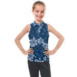 Pattern Flower Nature Kids  Sleeveless Polo T-Shirt