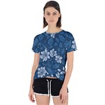 Pattern Flower Nature Open Back Sport T-Shirt