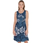 Pattern Flower Nature Knee Length Skater Dress With Pockets