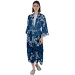 Pattern Flower Nature Maxi Satin Kimono