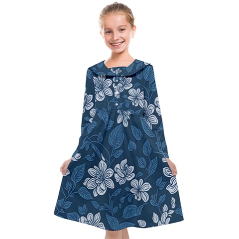 Pattern Flower Nature Kids  Midi Sailor Dress from ArtsNow.com