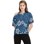 Pattern Flower Nature One Shoulder Cut Out T-Shirt