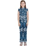 Pattern Flower Nature Kids  Sleeveless Ruffle Edge Band Collar Chiffon One Piece