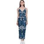 Pattern Flower Nature V-Neck Camisole Jumpsuit