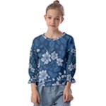 Pattern Flower Nature Kids  Cuff Sleeve Top