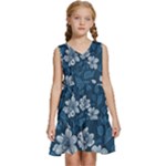 Pattern Flower Nature Kids  Sleeveless Tiered Mini Dress