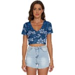 Pattern Flower Nature V-Neck Crop Top