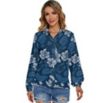Pattern Flower Nature Women s Long Sleeve Button Up Shirt