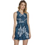Pattern Flower Nature Sleeveless High Waist Mini Dress