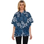 Pattern Flower Nature Women s Batwing Button Up Shirt