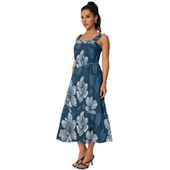 Square Neckline Tiered Midi Dress 