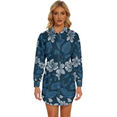Womens Long Sleeve Shirt Dress 