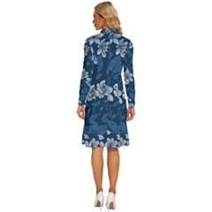 Long Sleeve Shirt Collar A-Line Dress 