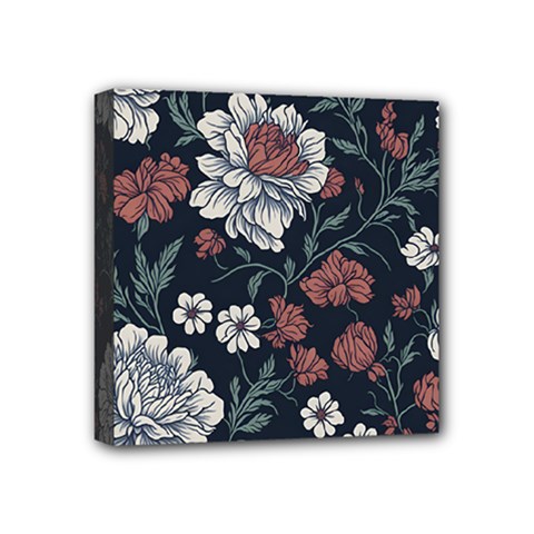Flower Pattern Mini Canvas 4  x 4  (Stretched) from ArtsNow.com