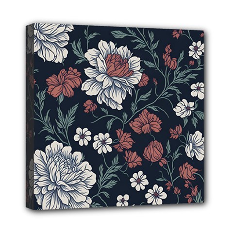 Flower Pattern Mini Canvas 8  x 8  (Stretched) from ArtsNow.com