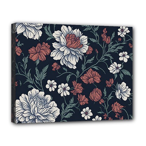 Flower Pattern Canvas 14  x 11  (Stretched) from ArtsNow.com