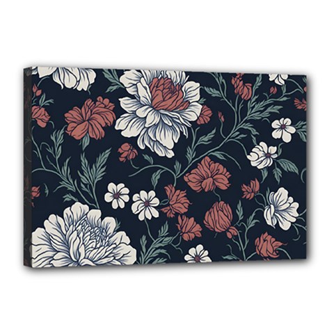 Flower Pattern Canvas 18  x 12  (Stretched) from ArtsNow.com