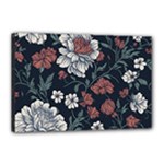 Flower Pattern Canvas 18  x 12  (Stretched)