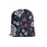 Flower Pattern Drawstring Pouch (Large)