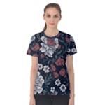 Flower Pattern Women s Cotton T-Shirt