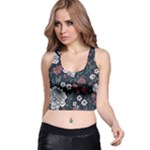 Flower Pattern Racer Back Crop Top