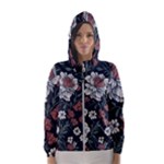 Flower Pattern Women s Hooded Windbreaker