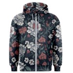 Flower Pattern Men s Zipper Hoodie
